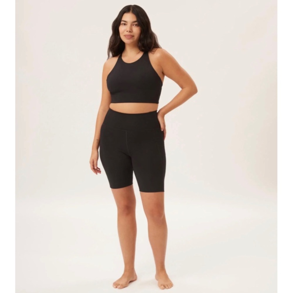 Girlfriend Collective black high rise FLOAT Ultralight Bike Shorts Like New